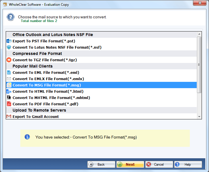 choose msg format