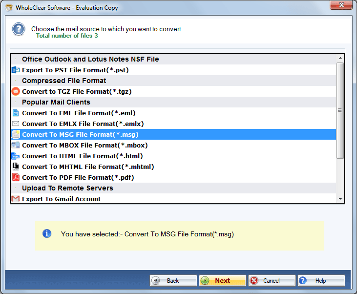 choose msg format